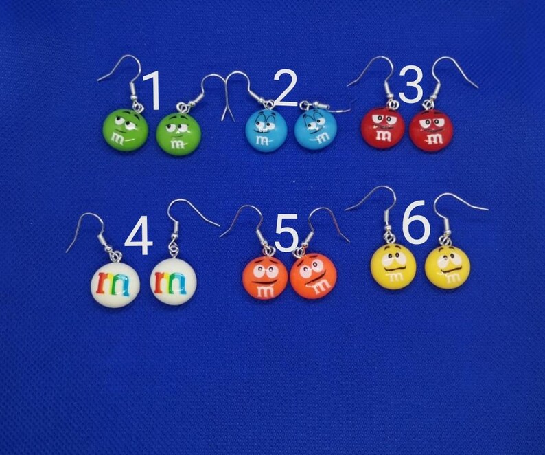 m and m earrings Candy earrings