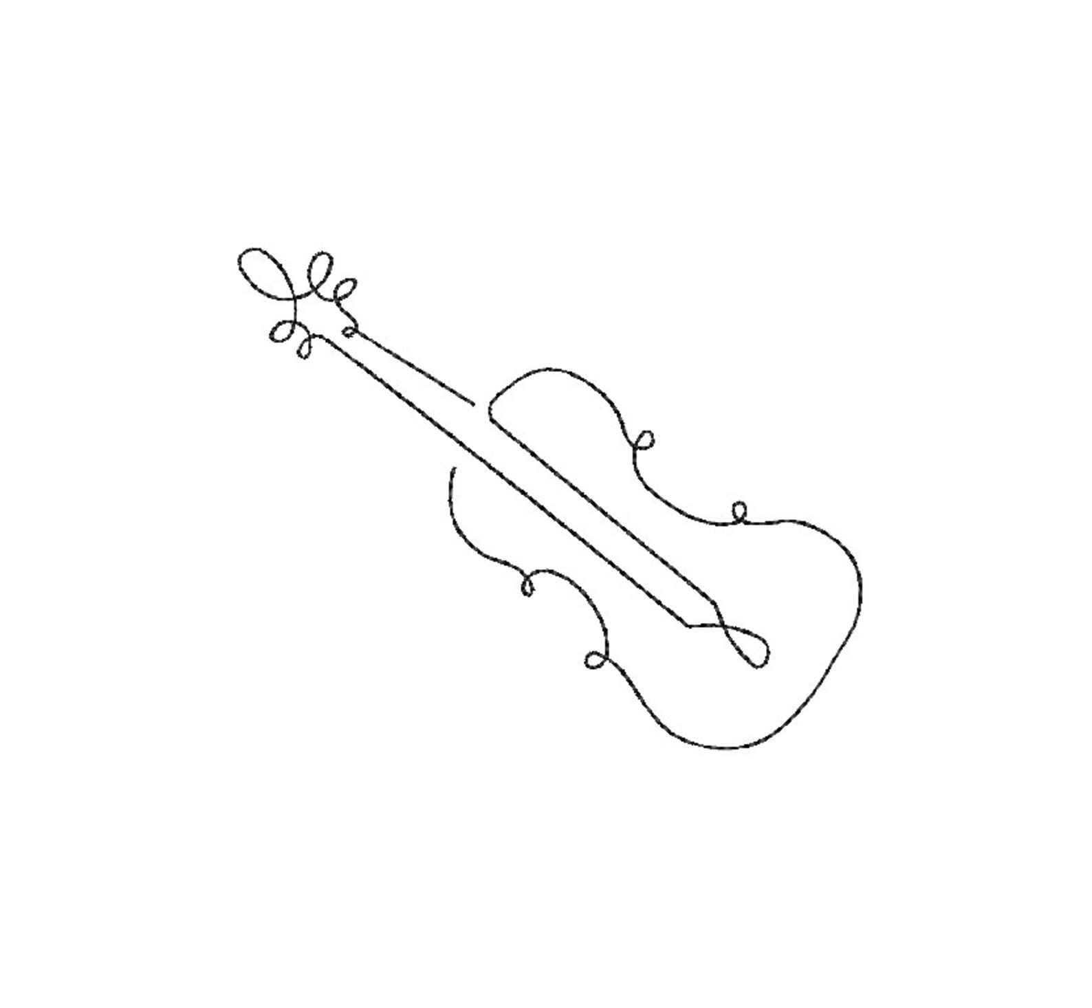 Violin One Line Embroidery