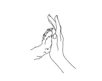 Human Hand and Dog&#39;s Paw Machine Embroidery Design