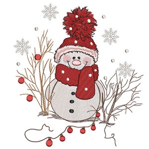 Snowman, Christmas embroidery design