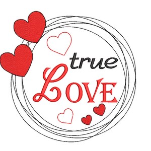 Tattoo Style True Love Embroidery 6 Inch Hoop 