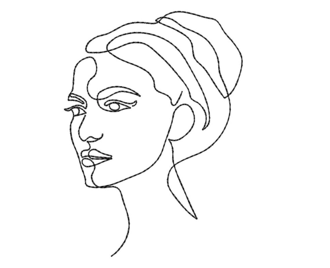 Lady Single Line Art Embroidery Lady Single Line Art Embroidery