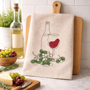 Wine Glass and Bottle Machine Embroidery Design