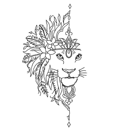 Lion in the Crown Machine Embroidery Design Tested - Etsy