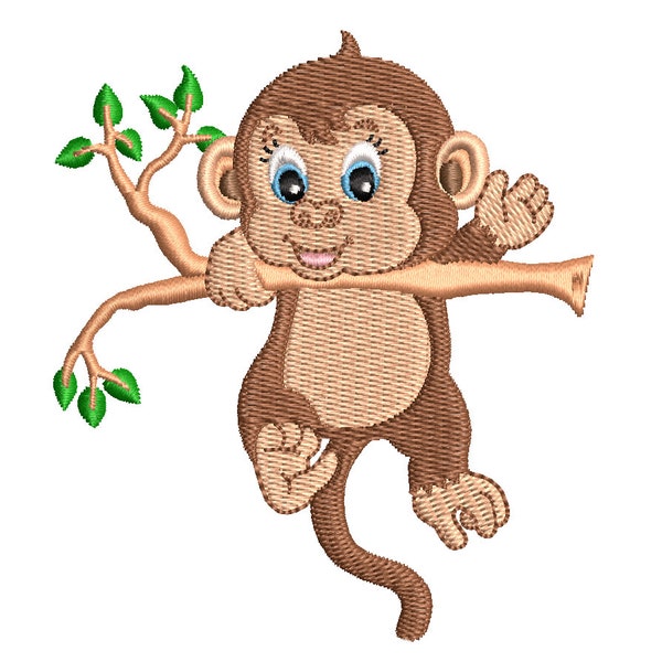 Baby Monkey Machine Embroidery Design