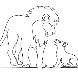 Lion One Line Minimalist Machine Embroidery Design