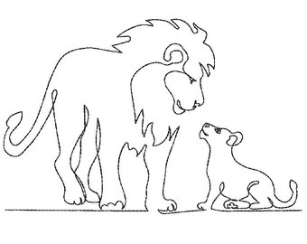 Lion One Line Minimalist Machine Embroidery Design