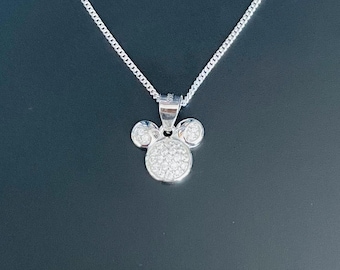 925 Sterling Silver Musse Pigg Halsband Presentask Massivt Silver