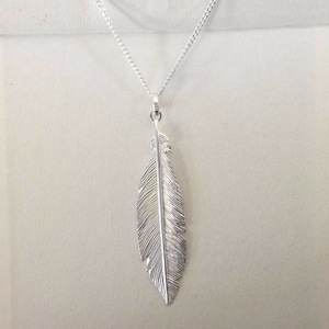 925 Sterling Silver Large Feather Necklace or Pendant Gift Boxed