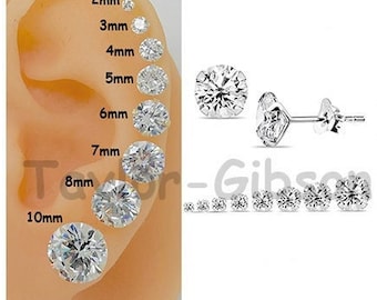 Sterling silver RGP cz studs. 6mm Sterling silver RGP cz studs. 6mm