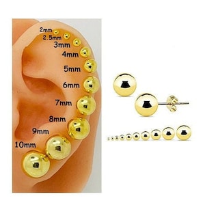 Tiny Stud Earrings Gold Small Earrings Vermeil Fast Shipping