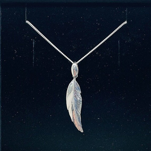 925 Sterling Silver Large Feather Necklace or Pendant Gift Boxed