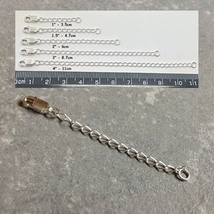 925 Sterling Silver Extender Extension Chain Lobster Clasp For Necklace Bracelet Chain