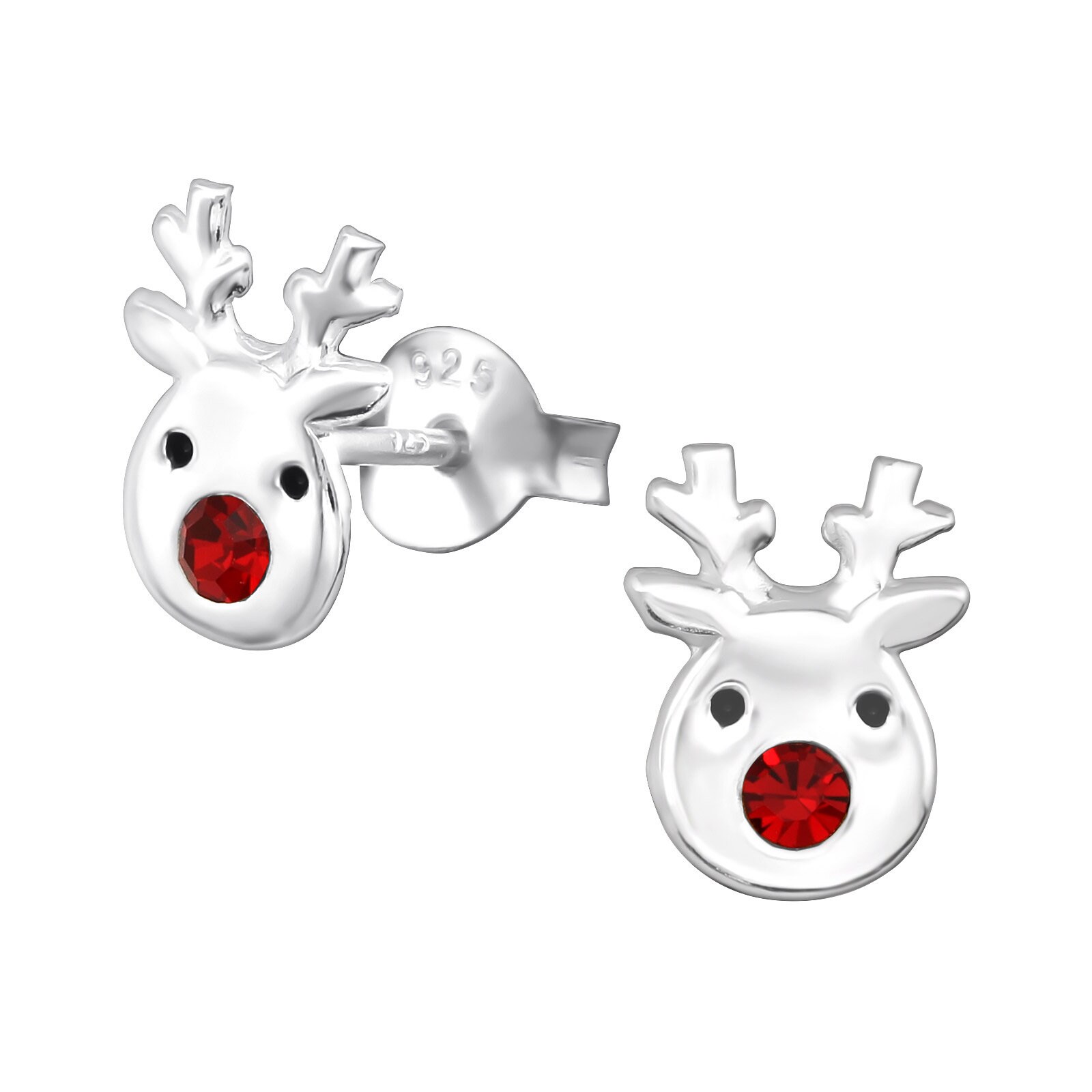 925 Sterling Silver Christmas Earrings Stud Santa Hat Reindeer | Etsy UK