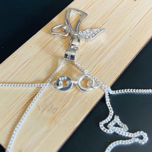 925スターリングシルバーエンジェルネックレスキュービックジルコニアギフトボックス入り女の子女性用 画像 2