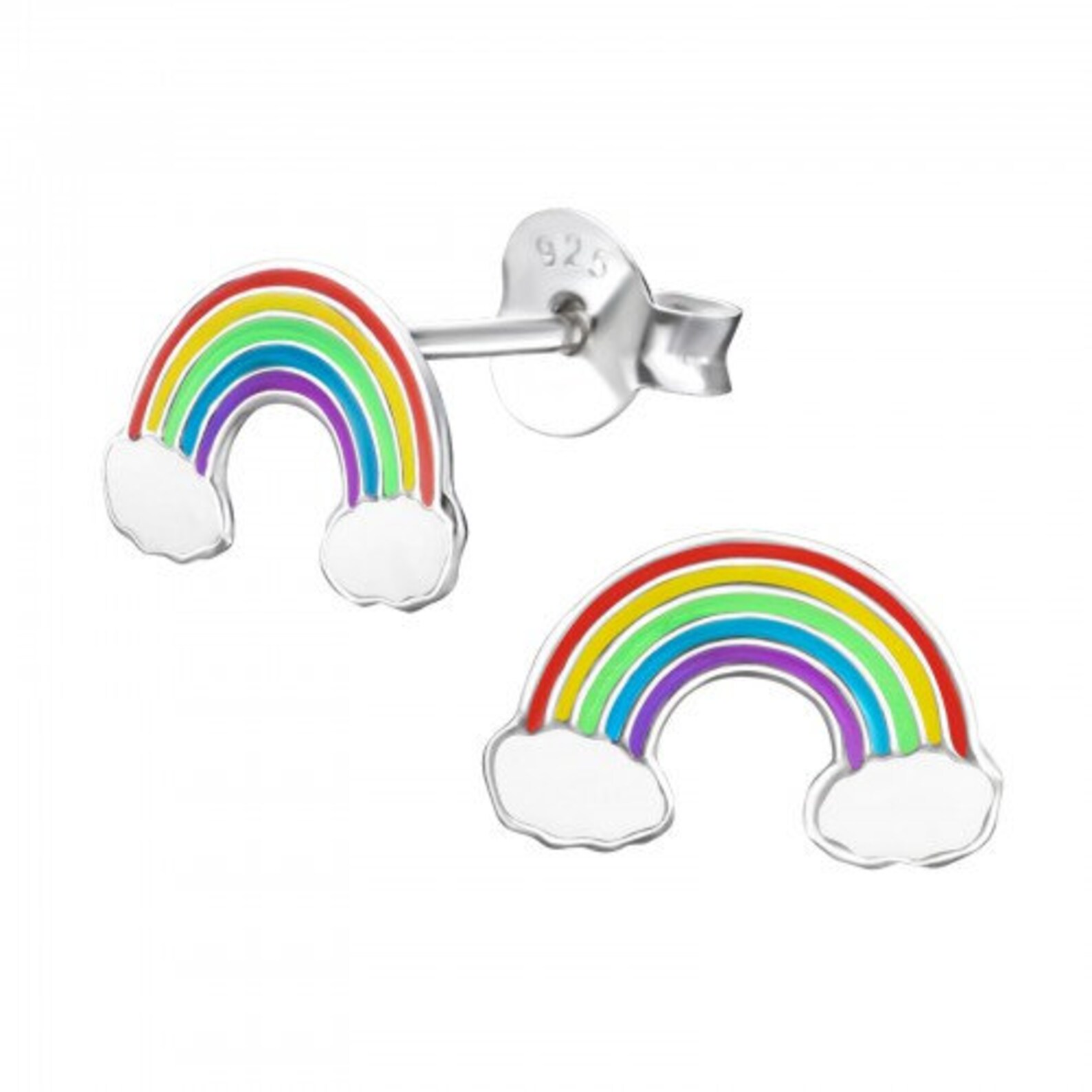 925 Sterling Silver Rainbow Studs Earrings Studs Gift Boxed Etsy UK
