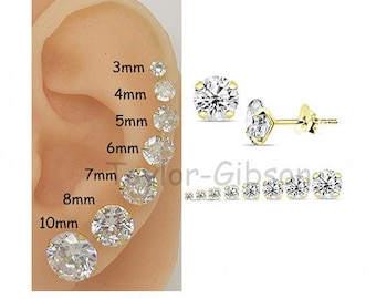 Sterling silver RGP cz studs. 6mm Sterling silver RGP cz studs. 6mm