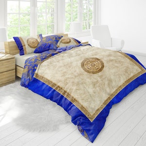 Louis Vuitton Smokey Blue Monogram Comforter Bed Set - Peto Rugs