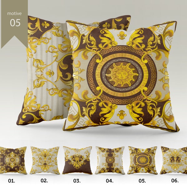 Exclusive Baroque Retro Gold-Chocolate design Pillow Covers • Living Room Decor • pillow cover • 16x16, 18x18, 20x20, 22x22, 31x31