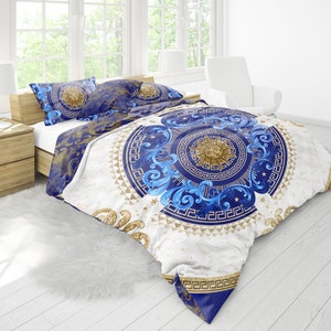 LV MONOGRAM Queen Sheet Bed Set 4 Pc Cotton ITALY