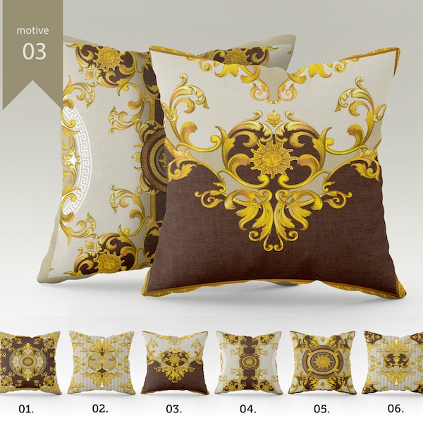 Exclusive Baroque Retro Gold-Chocolate design Pillow Covers • Living Room Decor • pillow cover • 16x16, 18x18, 20x20, 22x22, 31x31