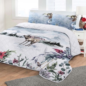 Quilted Bedspread set – Not mass-produced – Exclusive home decor piece | Custom Bed Cover | Soft Diamond-Stitched Blanket | custom quilt set
