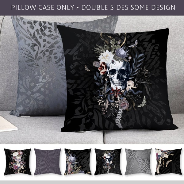 Gothic Romantic Scull design Pillow Covers • Art Gift • Living Room Decor • design pillow cover • 16x16, 18x18, 20x20, 22x22, 31x31