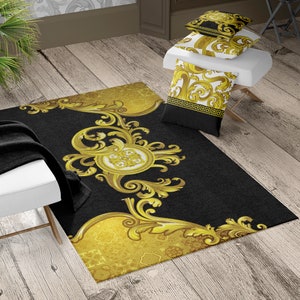 RUG • Carpet • Baroque Eccentric Personalised designs Ancient Greek black Carpet for home decoration