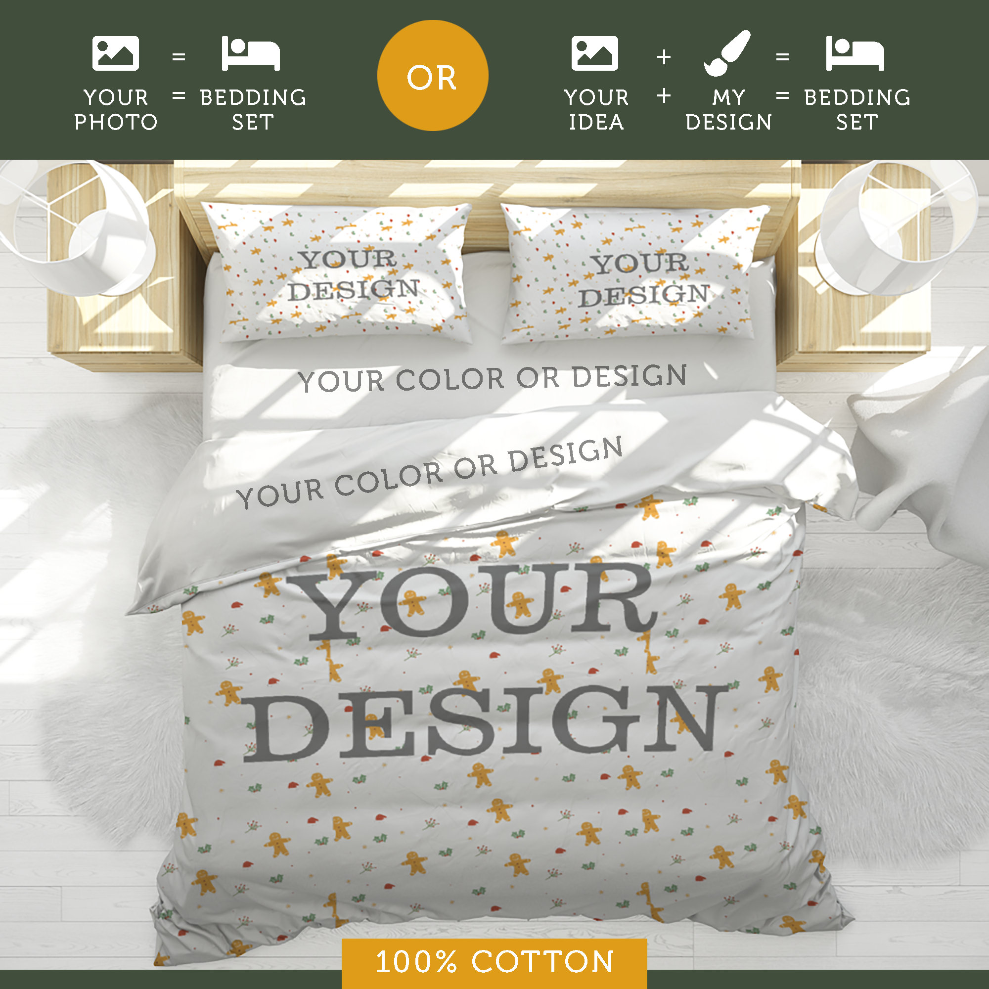 100 Cotton Custom Bedding Set Design Your Bedding Personalised Bedding