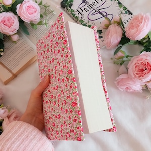 Pink Floral Book Cover: Adjustable UK Paperback Protector