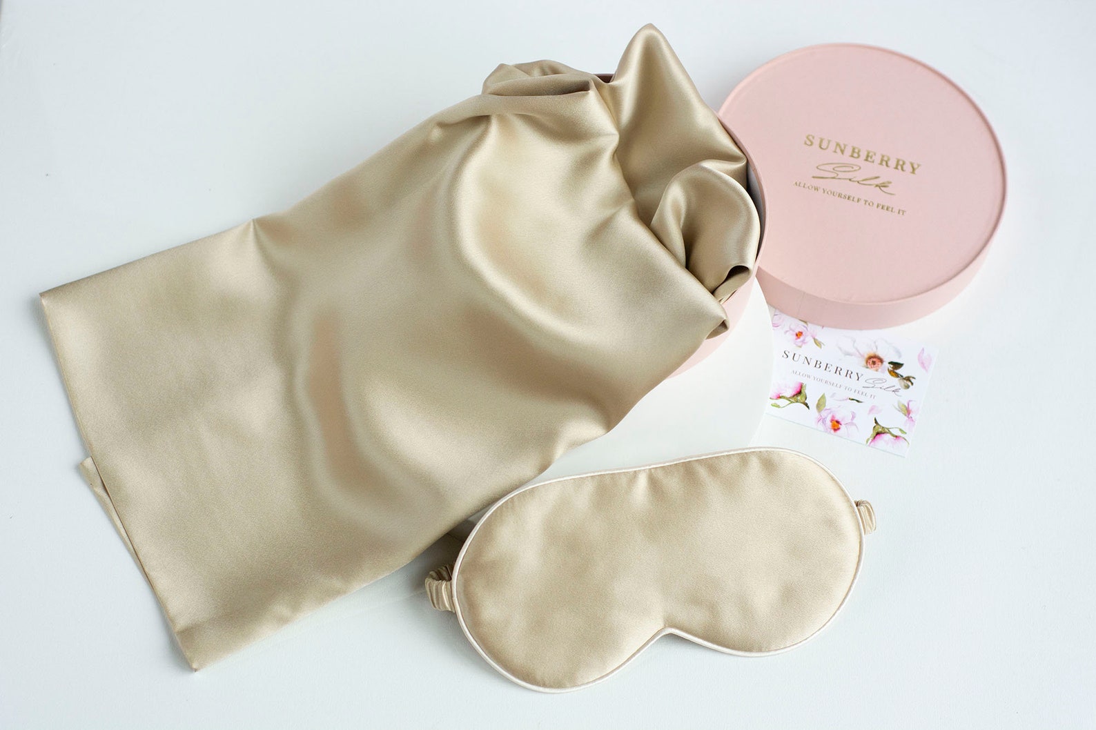 Silk sleep set silk pillowcase eye mask for sleeping Etsy