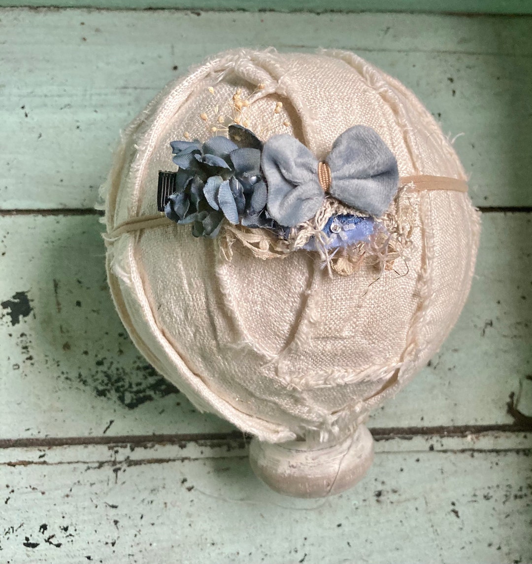 Baby Blue Floral Headband, Newborn Headband, Photo Prop, Newborn Velvet ...