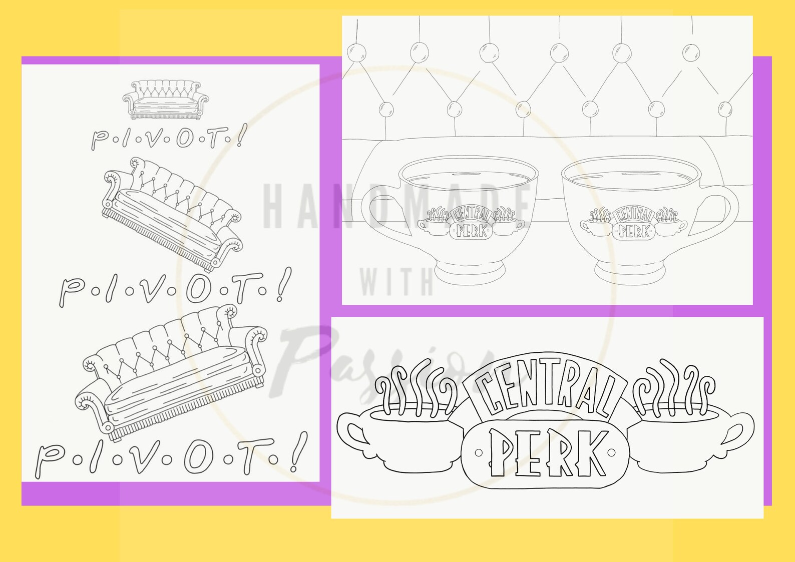 Friends Tv Show Coloring Pages Book | Etsy