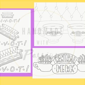 Friends Tv Show Coloring Pages Book | Etsy