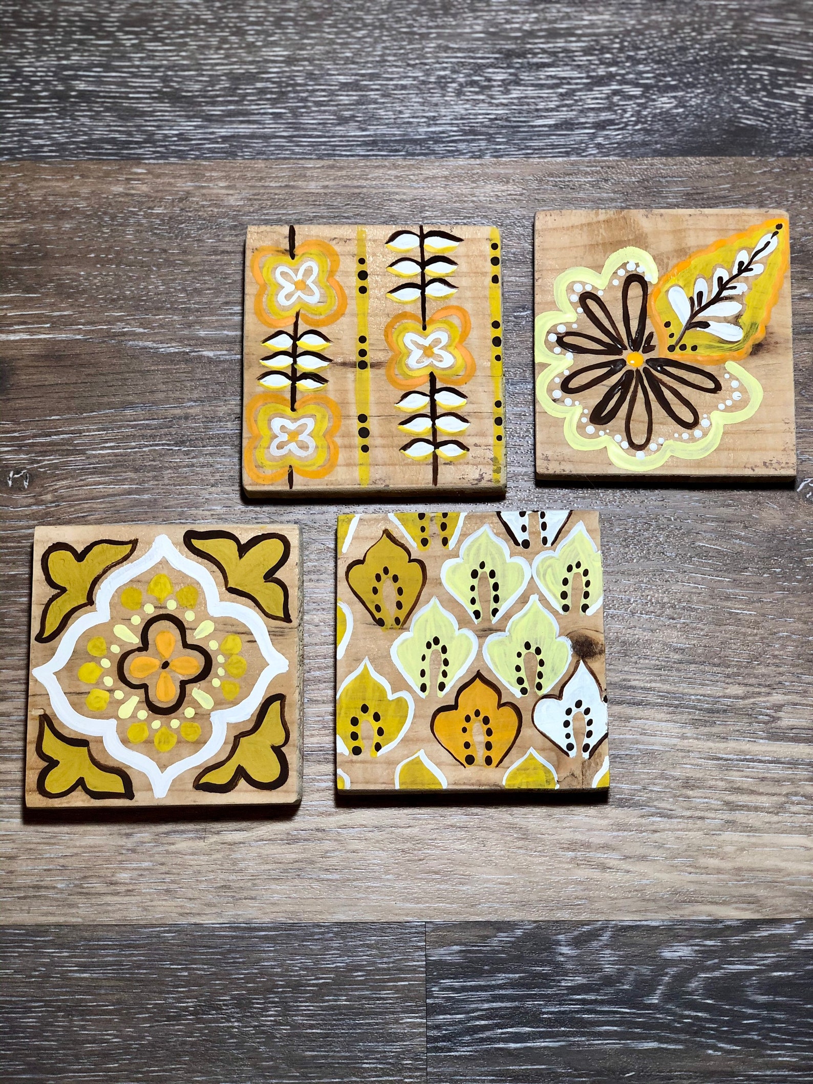 Coasters, Hand Painted Coasters, Handmade Wood Coasters, Unique Coasters Etsy