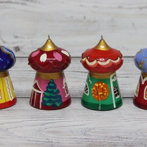 MADE IN UKRAINE Hand Painted Wood Christmas Tree Ornaments Handmade Christmas Gift Wooden Christmas Decorations Home Decor image 3