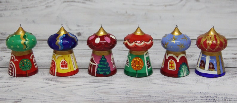 MADE IN UKRAINE Hand Painted Wood Christmas Tree Ornaments Handmade Christmas Gift Wooden Christmas Decorations Home Decor image 3