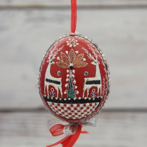 Hand Painted Chicken Easter Egg Ukrainian Pysanka Petrykivka Pysanky Landscape Folk Easter Gift Easter Ornaments Home Decor