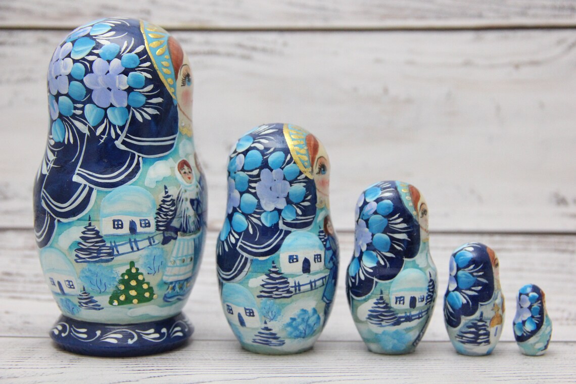 MADE IN UKRAINE Ukrainian Hand Painted Nesting Doll Etsy