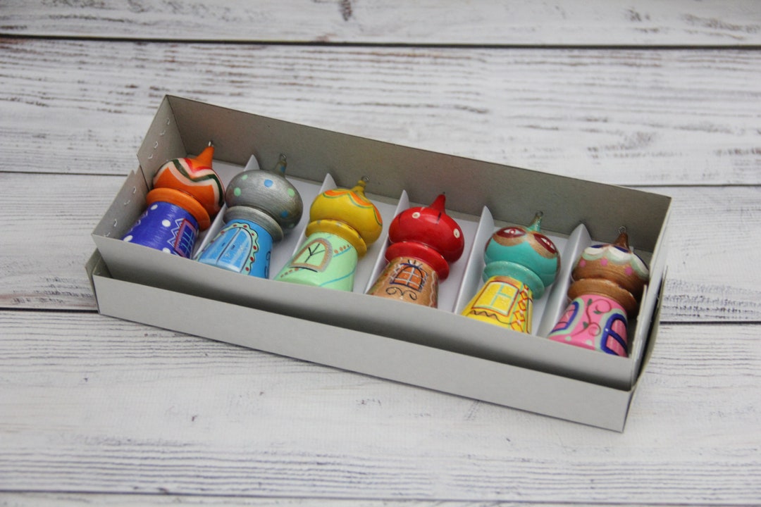 MADE IN UKRAINE Wooden Christmas Tree Ornaments Hand Painted Home Decor