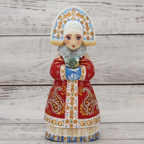 Wooden Hand Carved Snow Maiden 9.25