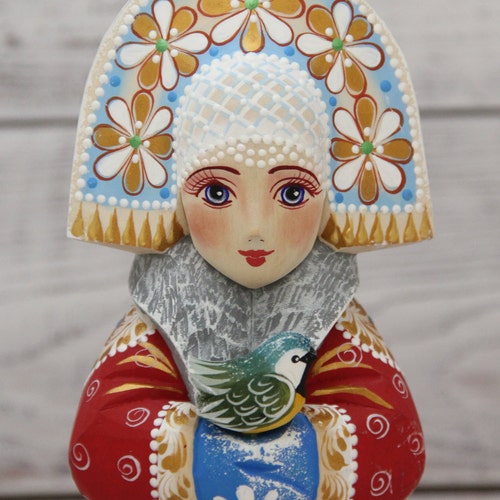 Wooden Hand Carved Snow Maiden 9.25