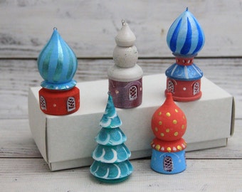 MADE IN UKRAINE Wood Christmas Tree Decorations Hand Painted Home Decor Handmade Christmas Gift Wooden Christmas Ornaments