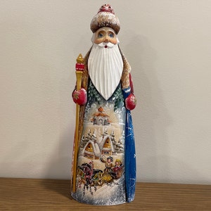 Ukrainian Hand Carved Santa 10.23", Father Frost, Wooden Santa, Hand Carved, Hand Painted Christmas Gift, Home Decor, Christmas Gift