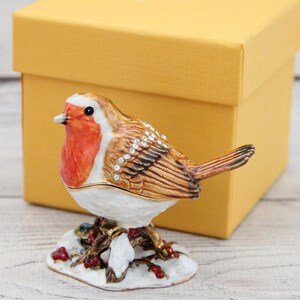 Ukrainian Faberge Style Bird Figurine 2.36&quot; or 6 cm, Hand Crafted With Enamel & Swarovski Crystals, Gift For Her, Home Decor