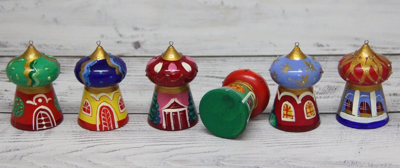 MADE IN UKRAINE Hand Painted Wood Christmas Tree Ornaments Handmade Christmas Gift Wooden Christmas Decorations Home Decor image 4