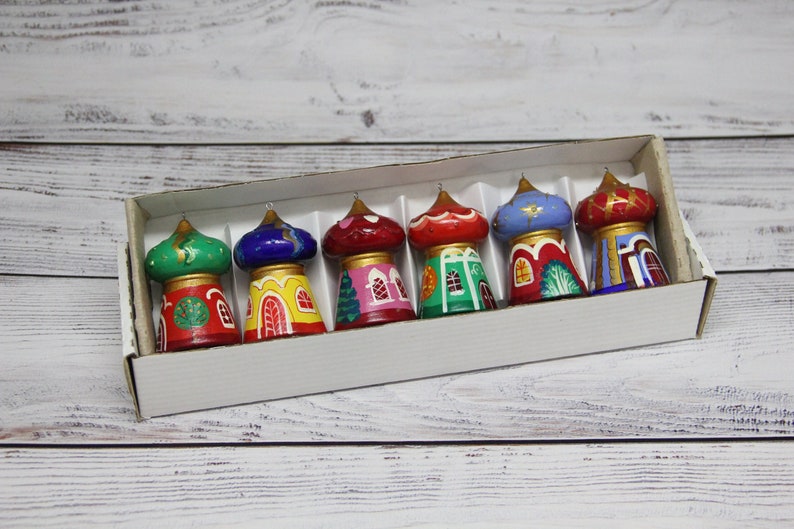 MADE IN UKRAINE Hand Painted Wood Christmas Tree Ornaments Handmade Christmas Gift Wooden Christmas Decorations Home Decor image 1