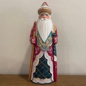 Big Size Ukrainian Hand Carved Santa 10.24" Father Frost Wooden Santa Hand Carved Hand Painted Christmas Gift Home Decor Christmas Gift