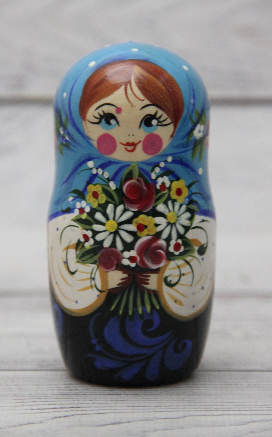 Russian Traditional Hand Painted Nesting Doll 5 pieces Etsy
