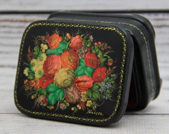 MADE IN UKRAINE Ukrainian Lacquer Box, Ukrainian Art Painting School, Flowers, Handmade, Jewelry Box, Home decor, Gift Box, Trinket Box